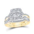 thumbnail image 1 of 14K Yellow Gold Princess Diamond Bridal Wedding Ring Set - 1.5 CTTW, 1 of 1