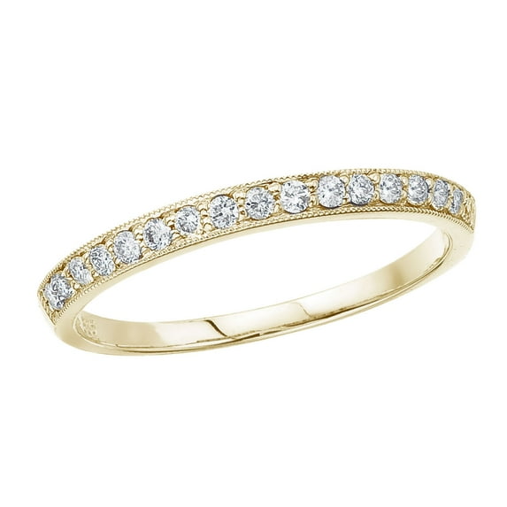 14K Yellow Gold Prong Set Diamond Band Ring