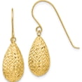 thumbnail image 1 of 14K Yellow Gold Puff Teardrop Earrings (27 X 8) Made In Indonesia tl501, 1 of 5