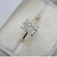 thumbnail image 1 of 14K Yellow Gold Vermeil Radiant Cut Engagement Ring Solitaire Ring Moissanite Diamond Ring Best Customize Proposal Gift, 1 of 4