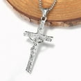 thumbnail image 1 of 14K Yellow Gold Religious Crucifix Jesus Cross Necklace Pendant Golden Color Silver Color for Men Women Box Chain jewelry, 1 of 7