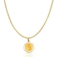 thumbnail image 1 of 14K Yellow Gold Religious Our Guardian Angel Charm Pendant with 1mm Box Chain Necklace - 16", 1 of 3