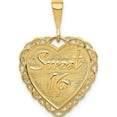 thumbnail image 1 of 14K Yellow Gold Reversible Sweet 16 Charm (29 X 19) Made In United States c1669, 1 of 5