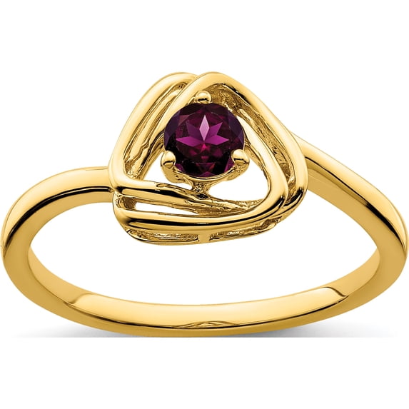 14K Yellow Gold Rhodolite Garnet Triangle Ringsize 7 (Width 1.5) - Jbsp