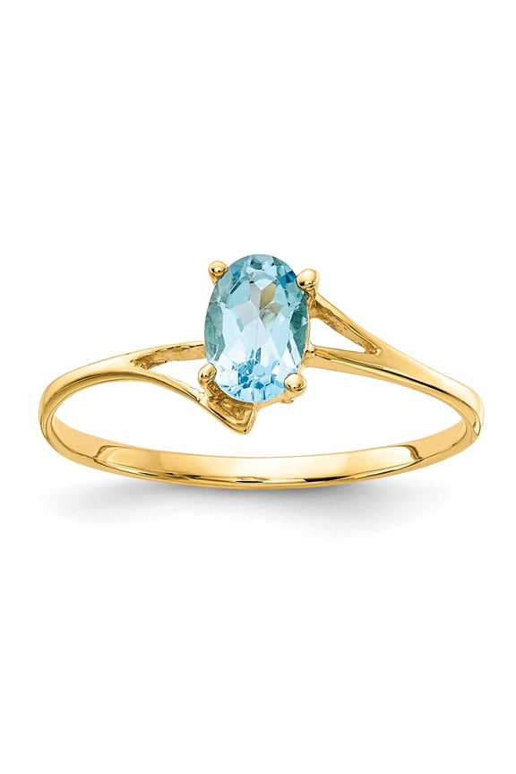 14K Yellow Gold Ring Band 1 mm Gemstone Mounting, Size 9