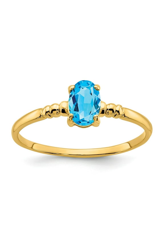 14K Yellow Gold Ring Band 1 mm Gemstone Mounting, Size 9