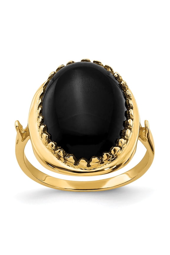 14K Yellow Gold Ring Band 2 mm Gemstone Mounting, Size 6