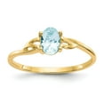 thumbnail image 1 of 14K Yellow Gold Ring Band Birthstone (03) March Aquamarine Oval Blue, 1 of 2