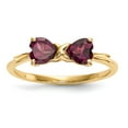thumbnail image 1 of 14K Yellow Gold Ring Band Birthstone (06) June Rhodolite Garnet Heart Red, 1 of 5