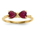 thumbnail image 1 of 14K Yellow Gold Ring Band Birthstone (07) July Ruby, Lab Created Heart Red, Size 9, 1 of 5