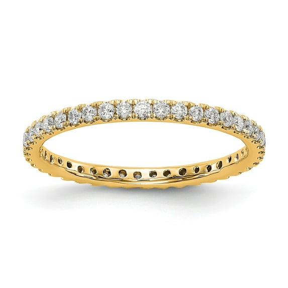 14K Yellow Gold Ring Band Eternity Diamond, Lab Grown Round, Size 5