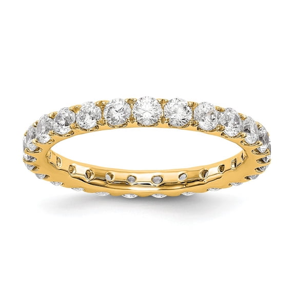 14K Yellow Gold Ring Band Eternity Diamond, Lab Grown Round, Size 5