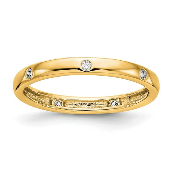 14K Yellow Gold Ring Band Eternity Diamond Round 1 10CT Polished Bezel Set , Size 9
