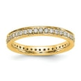 thumbnail image 1 of 14K Yellow Gold Ring Band Eternity Diamond Round Polished 1 2 CT Vintage, 1 of 4