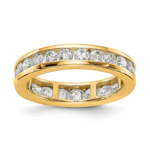 14K Yellow Gold Ring Band Eternity Diamond Round Polished 2ct Channel Set