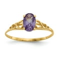 thumbnail image 1 of 14K Yellow Gold Ring Band Fashion Alexandrite, Lab Created Phenomena, Size 9, 1 of 3