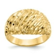 thumbnail image 1 of 14K Yellow Gold Ring Band Fashion Diamond-cut Domed, Size 7, 1 of 5