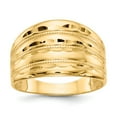 thumbnail image 1 of 14K Yellow Gold Ring Band Fashion Polished Diamond-cut Four Ridge Dome, Size 5, 1 of 5