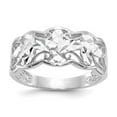 thumbnail image 1 of 14K Yellow Gold Ring Band Fashion White Diamond-cut Wave, Size 9, 1 of 2