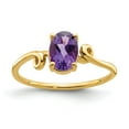 thumbnail image 1 of 14K Yellow Gold Ring Band Gemstone Amethyst Oval Purple, Size 8, 1 of 5
