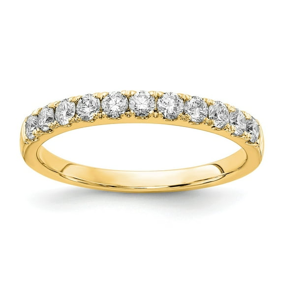 14K Yellow Gold Ring Band Lab Grown Diamond SI1 SI2, G H I, 1 1 2ct Wedding , Size 9