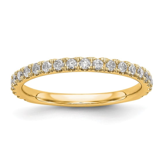 14K Yellow Gold Ring Band Lab Grown Diamond SI1 SI2, G H I, Wedding