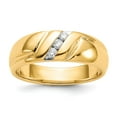 thumbnail image 1 of 14K Yellow Gold Ring Band Men's Diamond Round Mens, Size 8, 1 of 5