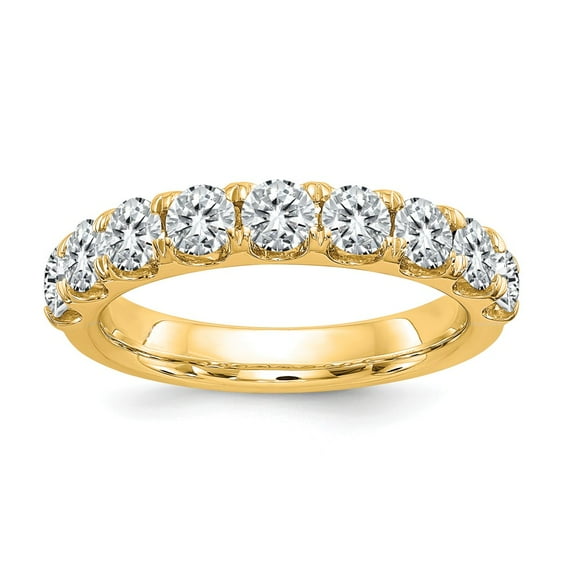 14K Yellow Gold Ring Band Moissanite Round White 1 2ct. 9 Stone , Size 9