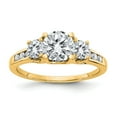 thumbnail image 1 of 14K Yellow Gold Ring Band Moissanite Round White 1.50ct. 3 Stone with side, Size 9, 1 of 7