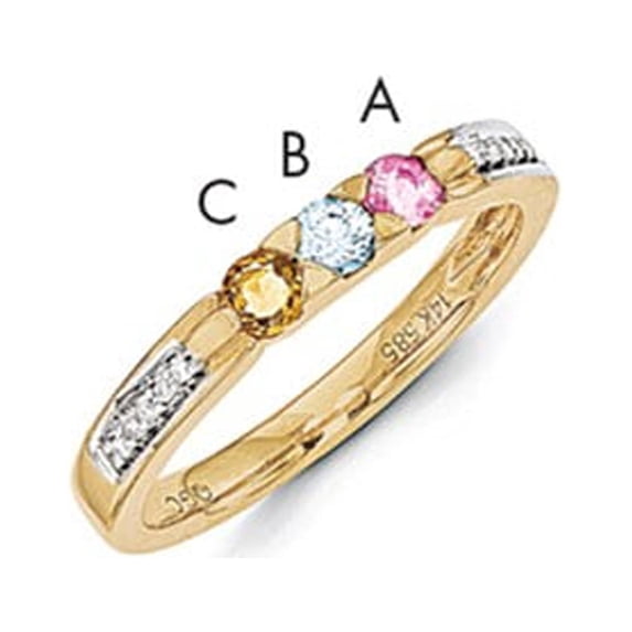 14K Yellow Gold Ring Band Mother's & Family Semi Mount Diamond center Stone Mounting 4 mm, Size 9