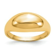 14K Yellow Gold Ring Band Polished Dome