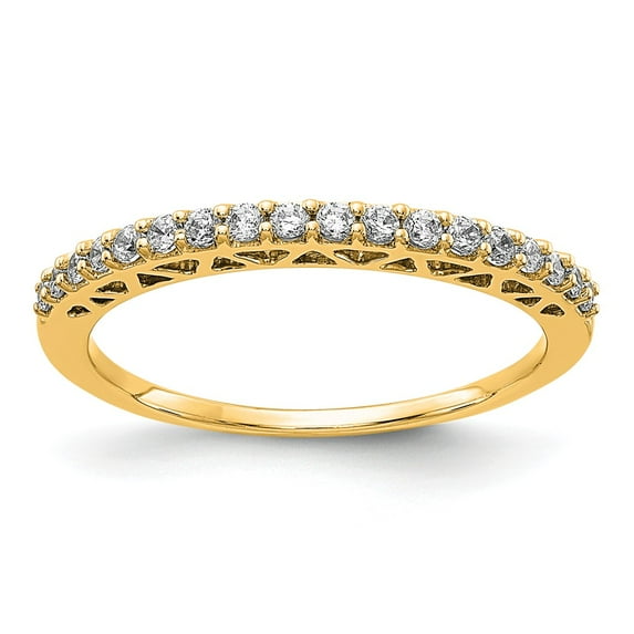 14K Yellow Gold Ring Band Polished Lab Grown Diamond SI1 SI2, G H I,