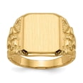 thumbnail image 1 of 14K Yellow Gold Ring Band Signet 14.0x13.0mm Open Back Men's, Size 6, 1 of 5
