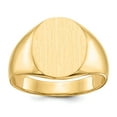 thumbnail image 1 of 14K Yellow Gold Ring Band Signet 14.5x12.0mm Closed Back Men's, 1 of 5