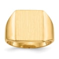 thumbnail image 1 of 14K Yellow Gold Ring Band Signet 15.0x14.0mm Closed Back Men's, Size 8, 1 of 5