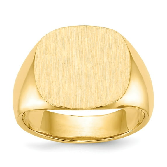14K Yellow Gold Ring Band Signet 15.5x15.0mm Open Back Men's, Size 5