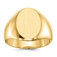 thumbnail image 1 of 14K Yellow Gold Ring Band Signet 16.0x11.5mm Closed Back Men's, Size 5, 1 of 5