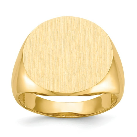 14K Yellow Gold Ring Band Signet 17.5x18.0mm Open Back Men's, Size 5
