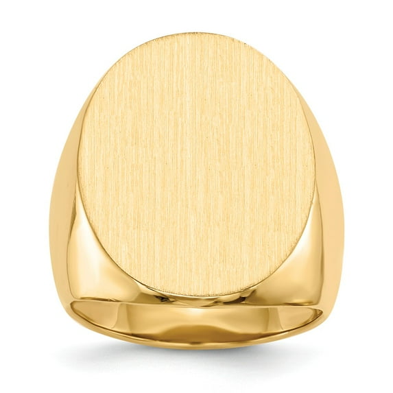 14K Yellow Gold Ring Band Signet 27.0x19.0mm Open Back Men's, Size 8