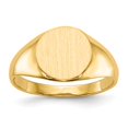 thumbnail image 1 of 14K Yellow Gold Ring Band Signet 8.5x9.5mm Closed Back, Size 9, 1 of 5