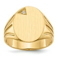 thumbnail image 1 of 14K Yellow Gold Ring Band Signet Diamond Round 16.0x14.0mm Open Back AA Men's, Size 9, 1 of 4
