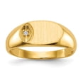 thumbnail image 1 of 14K Yellow Gold Ring Band Signet Diamond Round 6.5x11.0mm AA Open Back, Size 9, 1 of 5