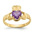 thumbnail image 1 of 14K Yellow Gold Ring Band Themed (02) February Synthetic Birthstone, Size 6, 1 of 5