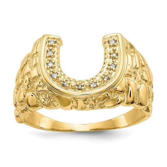 14K Yellow Gold Ring Band Themed 1.5 to 14 mm (tapered), Size 5