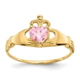 thumbnail image 1 of 14K Yellow Gold Ring Band Themed (10) October Cubic Zirconia CZ Pink, 1 of 5