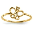 thumbnail image 1 of 14K Yellow Gold Ring Band Themed Closed Back Polished Butterfly, Size 7, 1 of 4