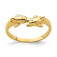 thumbnail image 1 of 14K Yellow Gold Ring Band Themed Dolphin Kissing, Size 6, 1 of 5