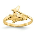 thumbnail image 1 of 14K Yellow Gold Ring Band Themed Dolphin, 1 of 5