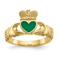 thumbnail image 1 of 14K Yellow Gold Ring Band Themed Enamel Claddagh, 1 of 5