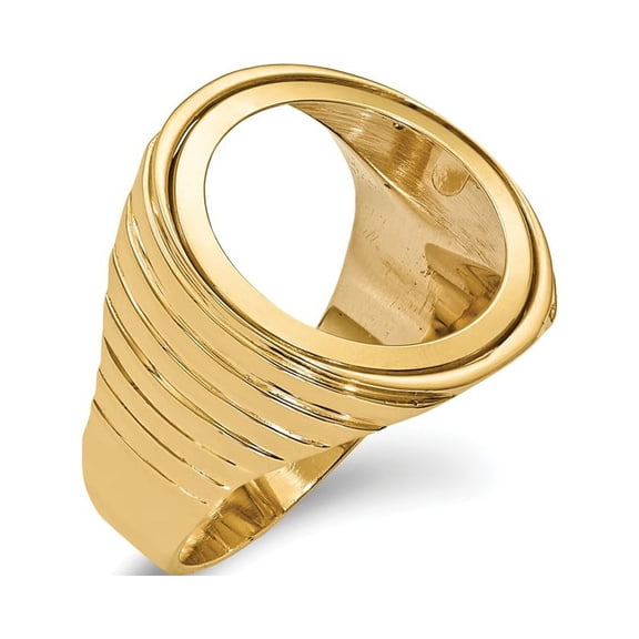 14K Yellow Gold Ring Band Themed Holds 1 10oz American Eagle coin Product does not include, Size 6